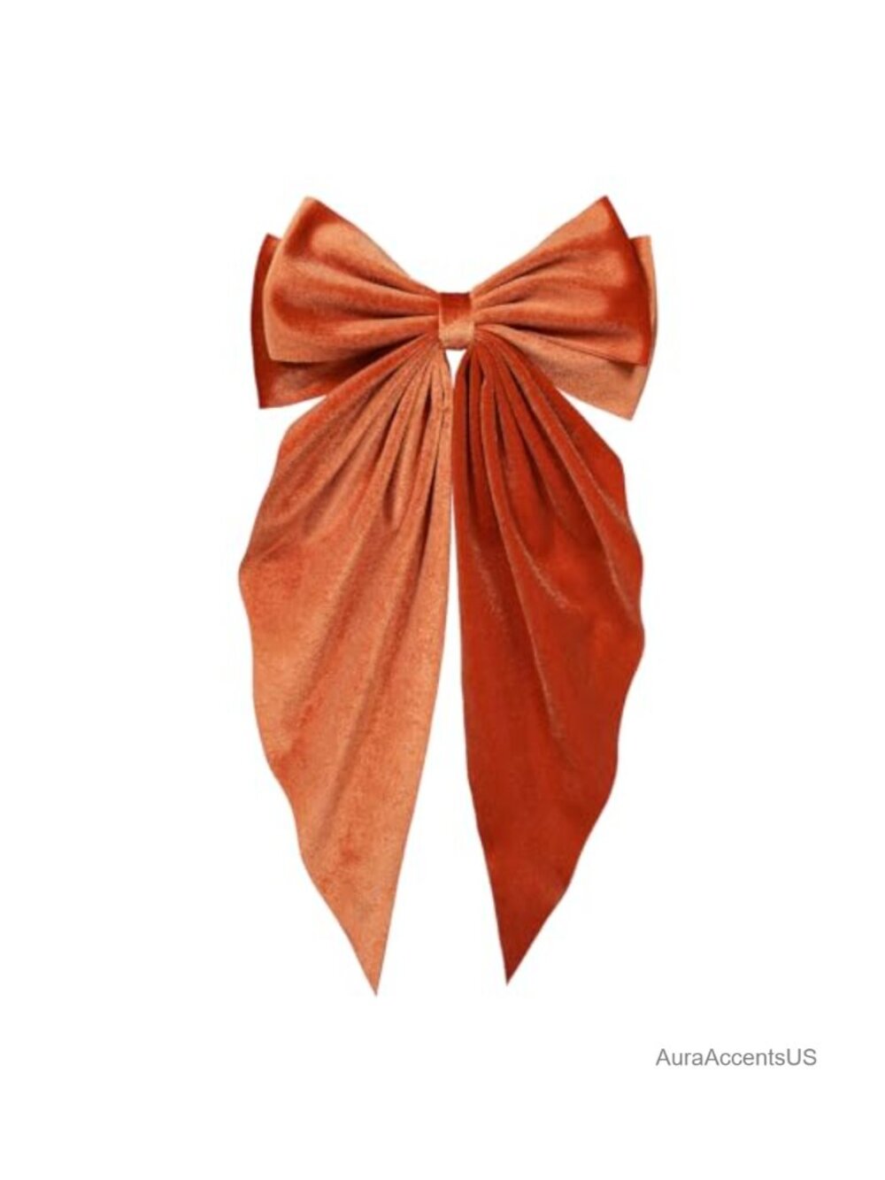 Velvet Long Tail Hair Bow French Barrette Clip Handmade Oversized